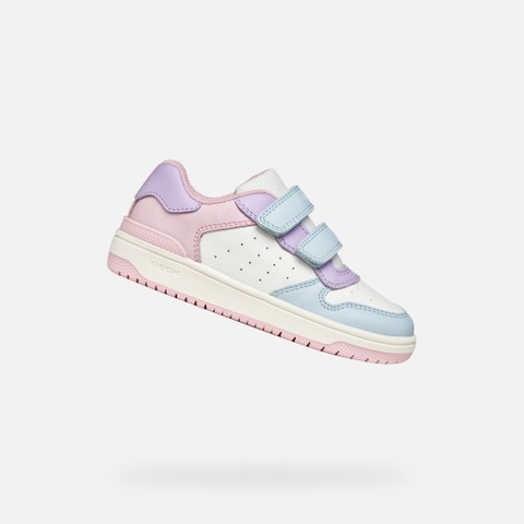 Velcro shoes WASHIBA JUNIOR Crystal/Light lilac | GEOX