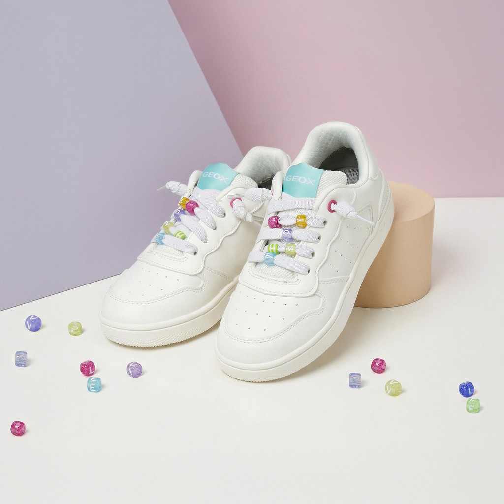 Low top sneakers WASHIBA GIRL White/Multicolor - image number 1 | GEOX