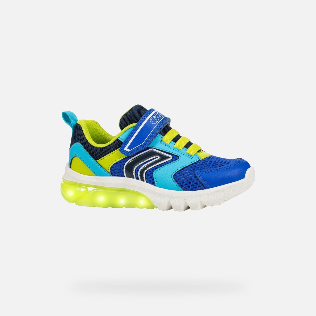 Shoes with lights CIBERDRON BOY Royal/Lime - image number 1 | GEOX