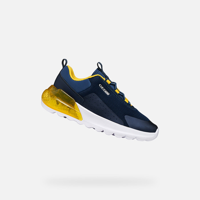 Shoes with lights ACTIVART ILLUMINUS JUNIOR Navy/Yellow | GEOX