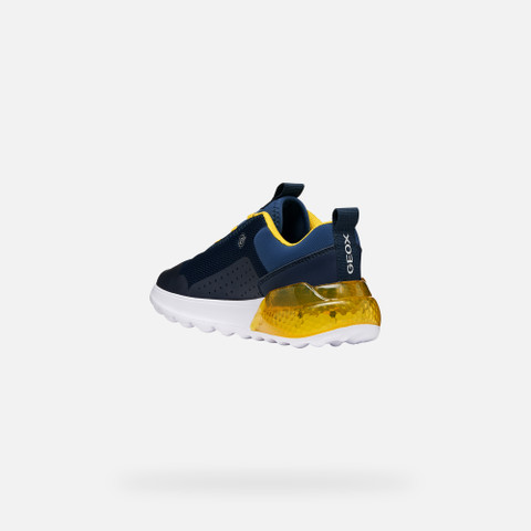 Shoes with lights ACTIVART ILLUMINUS JUNIOR Navy/Yellow - image number 4 | GEOX