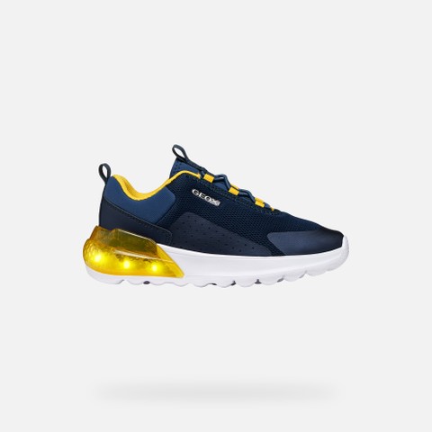 Shoes with lights ACTIVART ILLUMINUS JUNIOR Navy/Yellow - image number 1 | GEOX