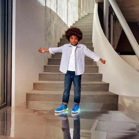 Shoes with lights ACTIVART ILLUMINUS JUNIOR Blue - image number 9 | GEOX