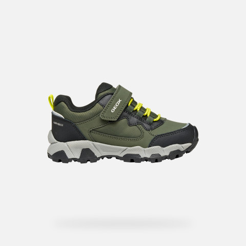 Waterproof trainers MAGNETAR ABX JUNIOR Military/Lime - image number 1 | GEOX