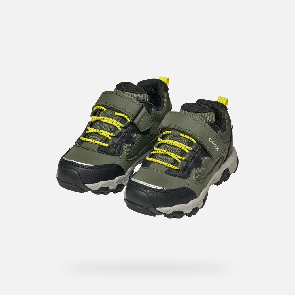 Sneakers imperméables MAGNETAR ABX JUNIOR Vert militaire/Citron vert - image number 7 | GEOX