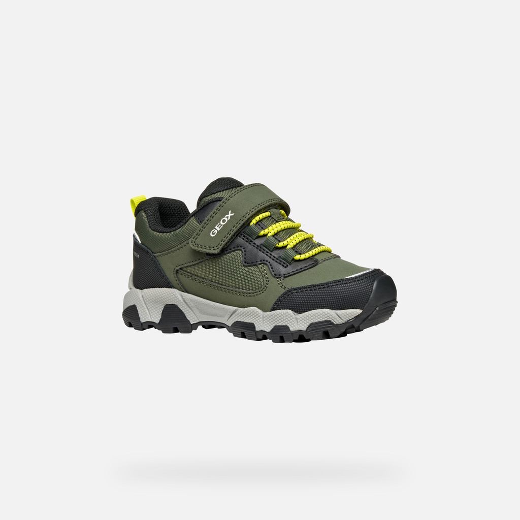 Waterproof trainers MAGNETAR ABX JUNIOR Military/Lime - image number 2 | GEOX