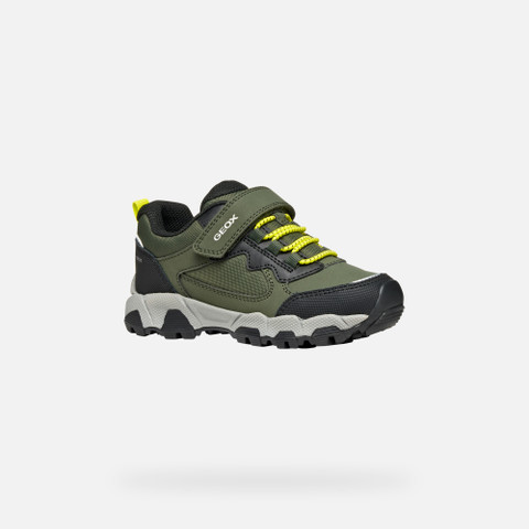 Waterproof trainers MAGNETAR ABX JUNIOR Military/Lime - image number 2 | GEOX