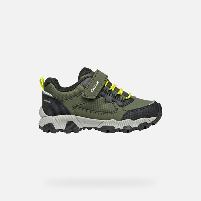 Waterproof trainers MAGNETAR ABX JUNIOR Military/Lime | GEOX