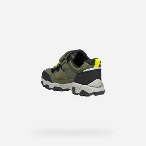 Waterproof trainers MAGNETAR ABX JUNIOR Military/Lime - image number 3 | GEOX