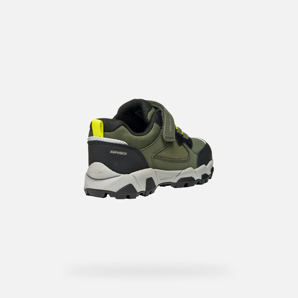 Waterproof trainers MAGNETAR ABX JUNIOR Military/Lime - image number 4 | GEOX