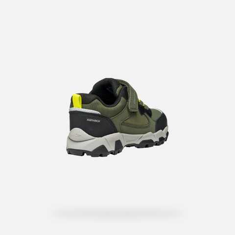 Waterproof trainers MAGNETAR ABX JUNIOR Military/Lime - image number 4 | GEOX