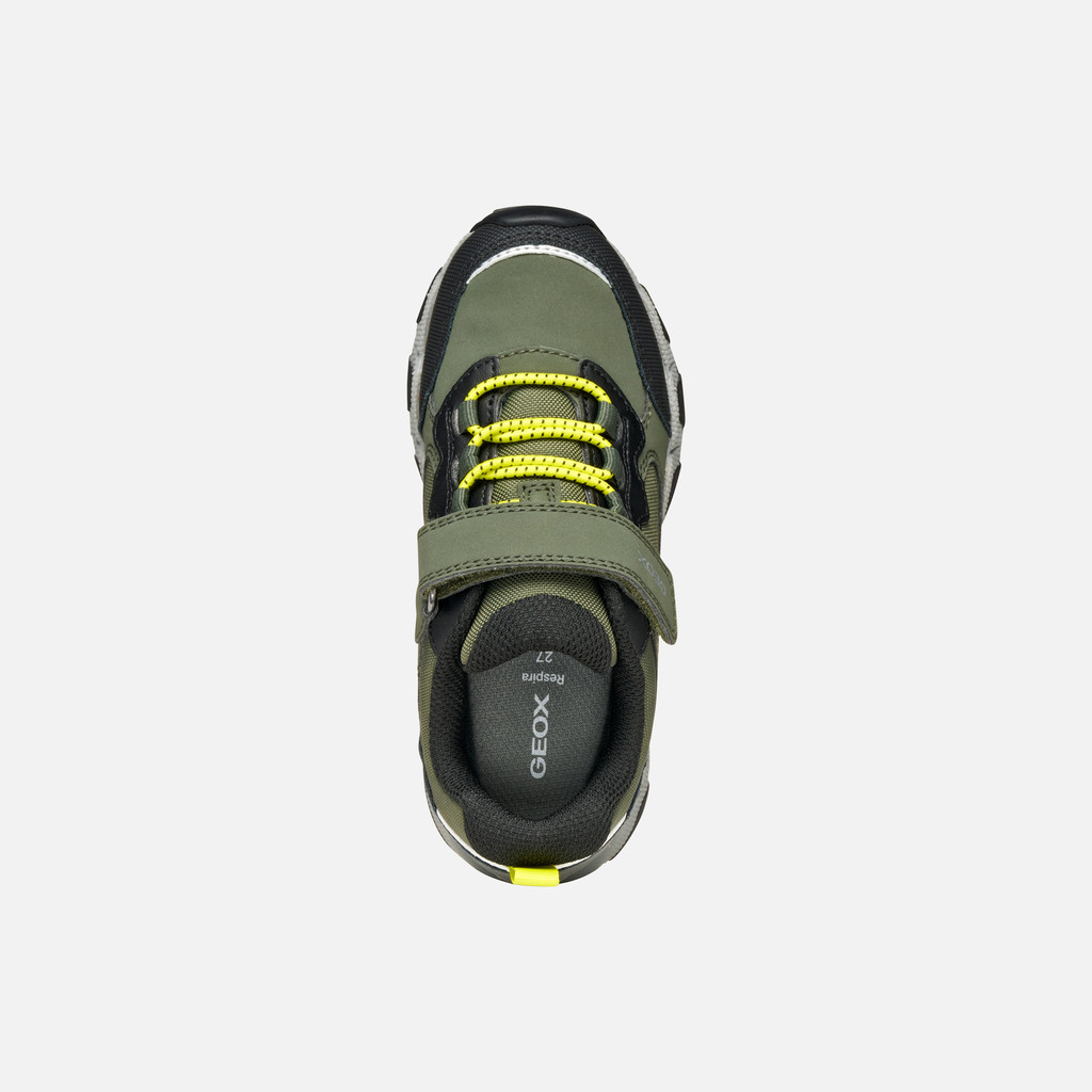 Waterproof trainers MAGNETAR ABX JUNIOR Military/Lime - image number 5 | GEOX
