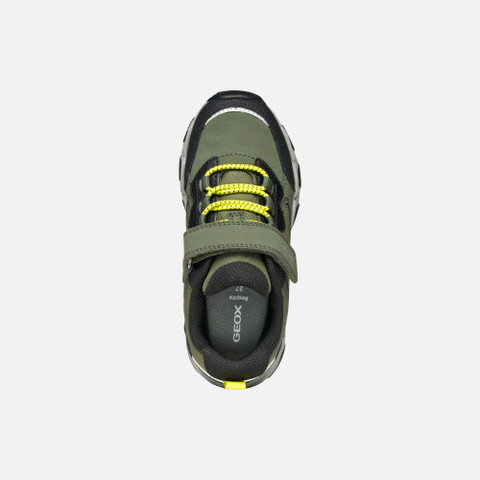 Waterproof trainers MAGNETAR ABX JUNIOR Military/Lime - image number 5 | GEOX
