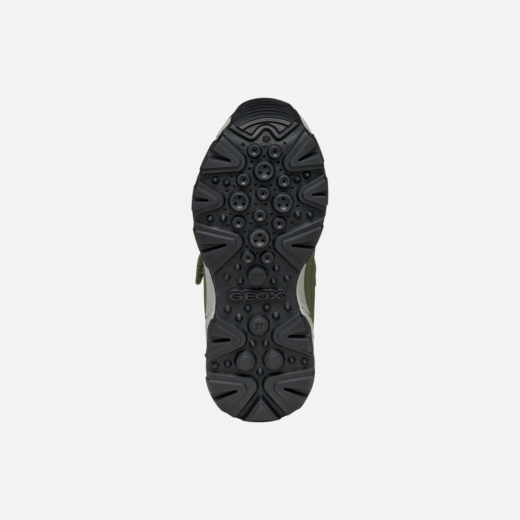 Waterproof trainers MAGNETAR ABX JUNIOR Military/Lime - image number 6 | GEOX