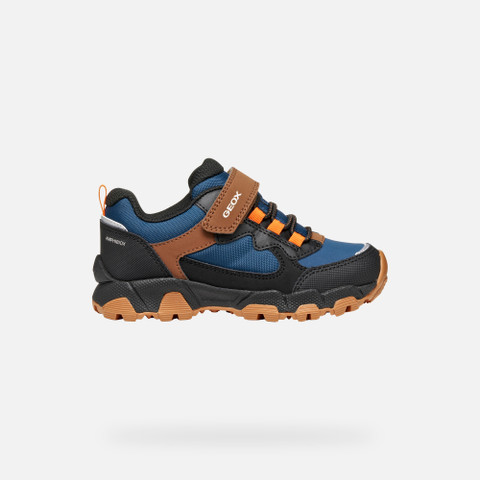 Waterproof trainers MAGNETAR ABX JUNIOR Navy/Brown - image number 1 | GEOX