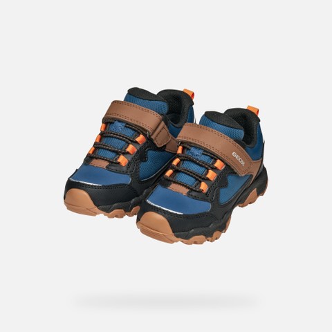 Waterproof trainers MAGNETAR ABX JUNIOR Navy/Brown - image number 7 | GEOX