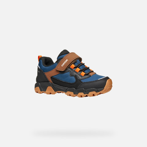 Waterproof trainers MAGNETAR ABX JUNIOR Navy/Brown - image number 2 | GEOX