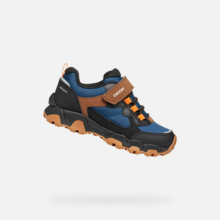 Waterproof trainers MAGNETAR ABX JUNIOR Navy/Brown | GEOX