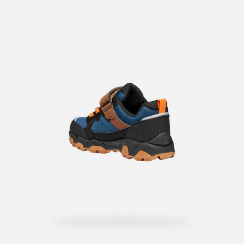 Waterproof trainers MAGNETAR ABX JUNIOR Navy/Brown - image number 3 | GEOX