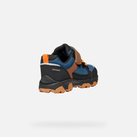 Waterproof trainers MAGNETAR ABX JUNIOR Navy/Brown - image number 4 | GEOX
