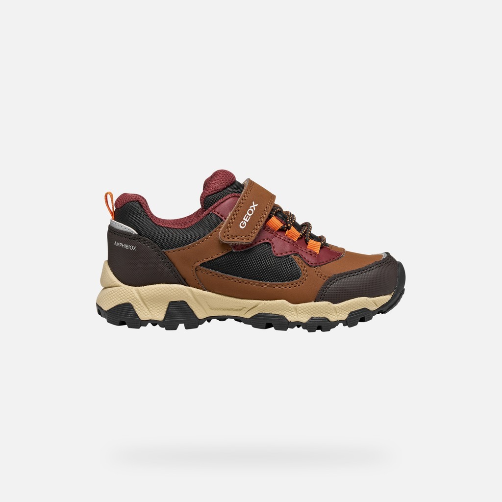 Waterproof trainers MAGNETAR ABX JUNIOR Brown/Bordeaux - image number 1 | GEOX