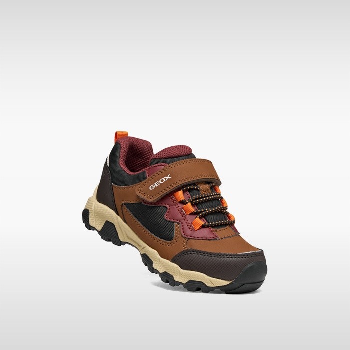Waterproof trainers MAGNETAR ABX JUNIOR Brown/Bordeaux | GEOX