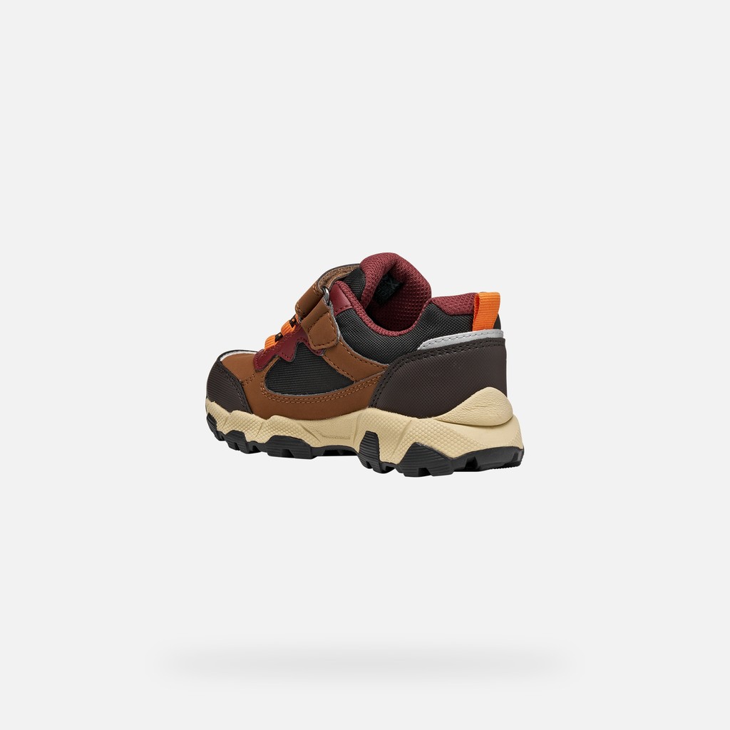 Waterproof trainers MAGNETAR ABX JUNIOR Brown/Bordeaux - image number 3 | GEOX