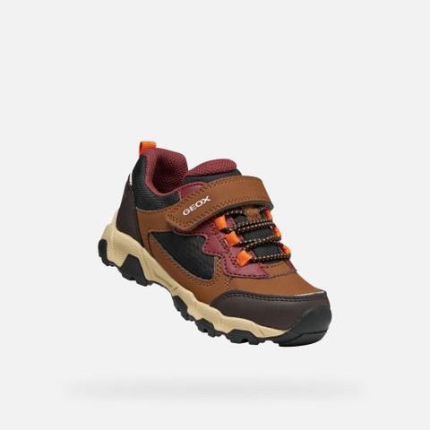 Waterproof trainers MAGNETAR ABX JUNIOR Brown/Bordeaux - image number 4 | GEOX
