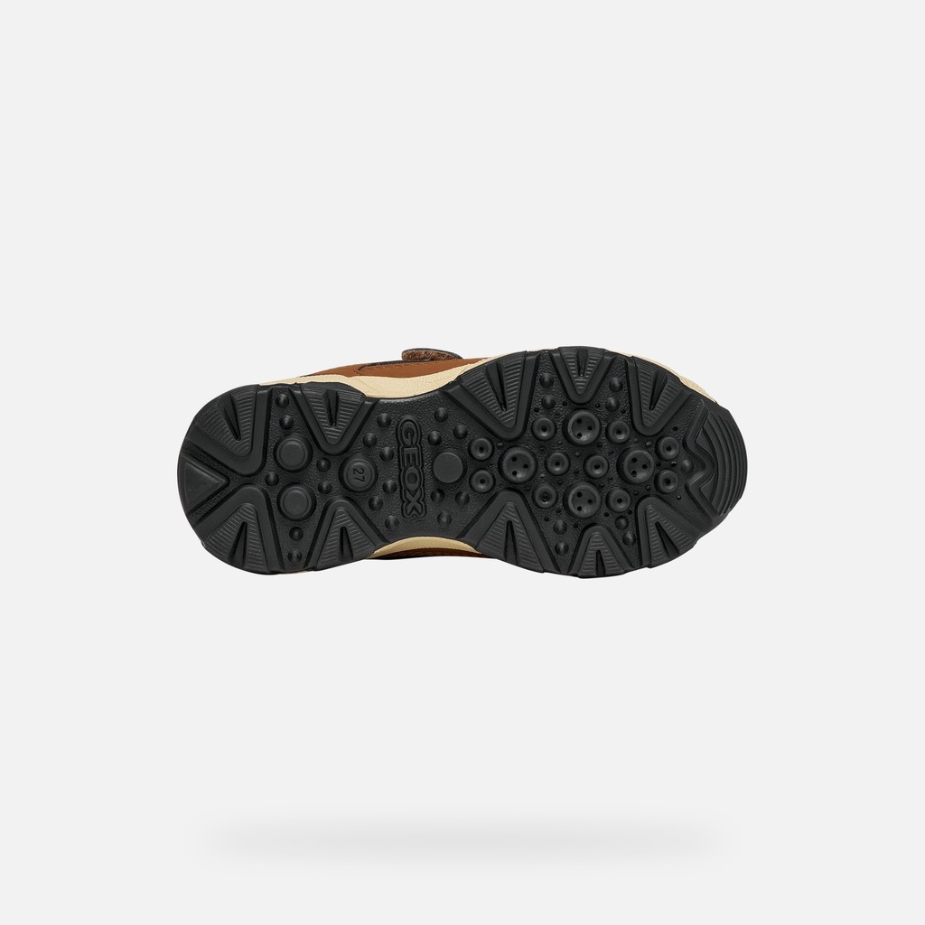 Waterproof trainers MAGNETAR ABX JUNIOR Brown/Bordeaux - image number 6 | GEOX