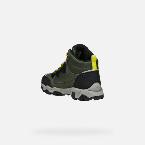 Waterproof trainers MAGNETAR ABX JUNIOR Military/Lime - image number 3 | GEOX