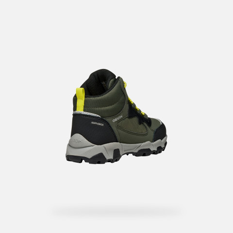 Waterproof trainers MAGNETAR ABX JUNIOR Military/Lime - image number 4 | GEOX