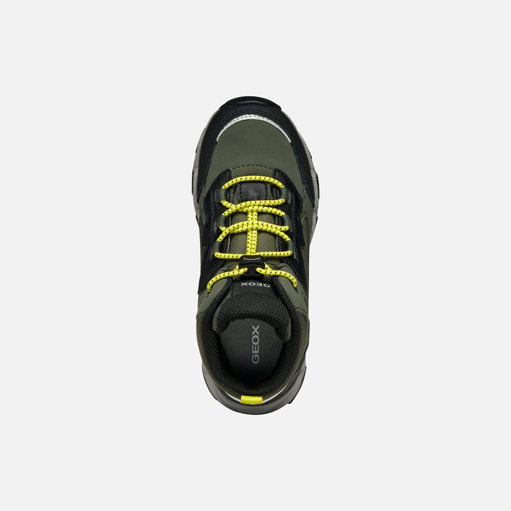 Waterproof trainers MAGNETAR ABX JUNIOR Military/Lime - image number 5 | GEOX