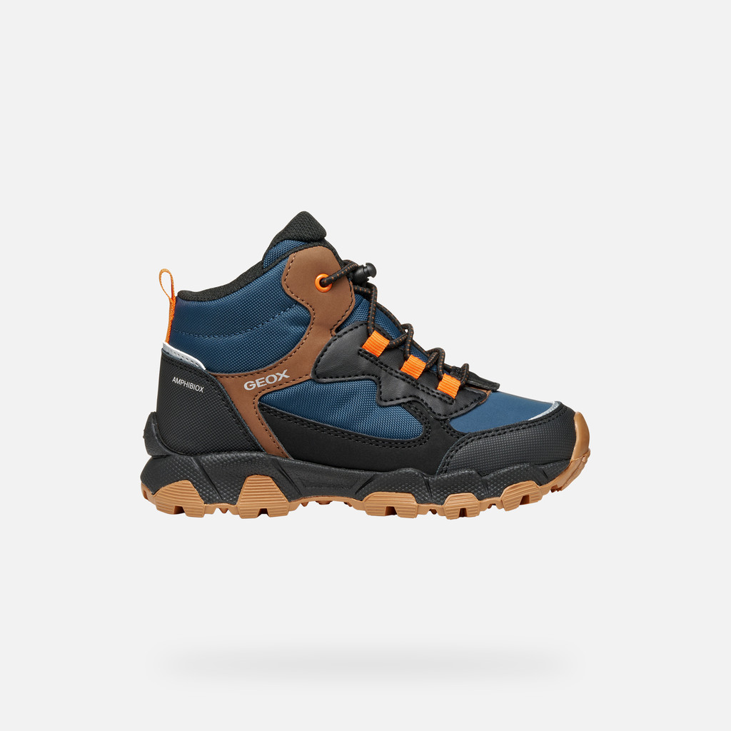 Waterproof trainers MAGNETAR ABX JUNIOR Navy/Brown - image number 1 | GEOX