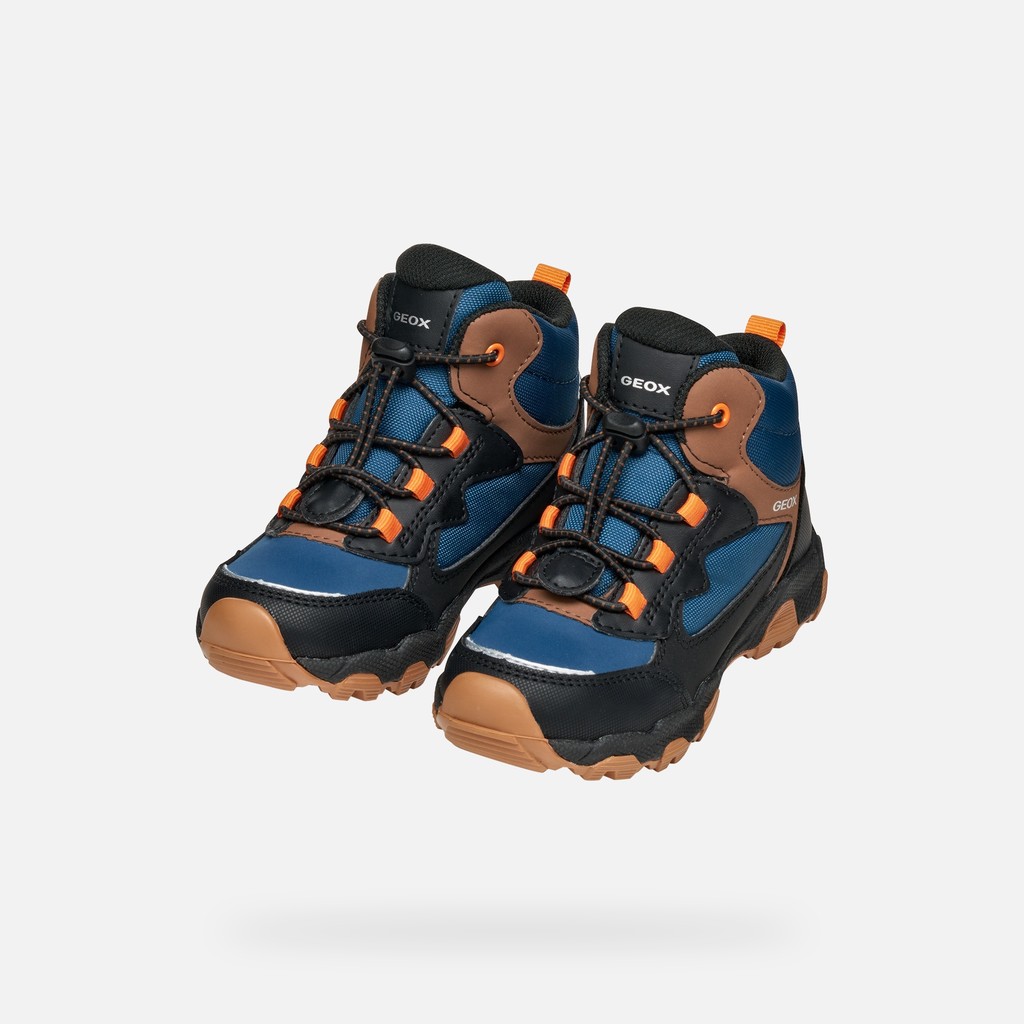Waterproof trainers MAGNETAR ABX JUNIOR Navy/Brown - image number 7 | GEOX