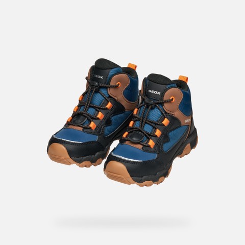 Waterproof trainers MAGNETAR ABX JUNIOR Navy/Brown - image number 7 | GEOX
