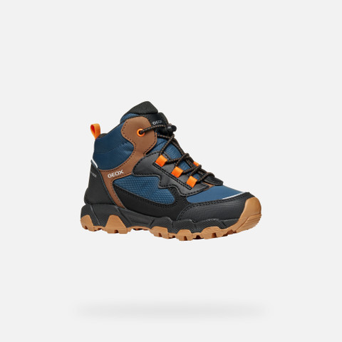 Waterproof trainers MAGNETAR ABX JUNIOR Navy/Brown - image number 2 | GEOX