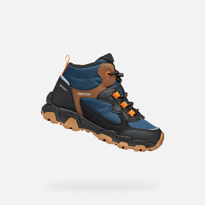 Sneakers imperméables MAGNETAR ABX JUNIOR Bleu marine/Marron | GEOX