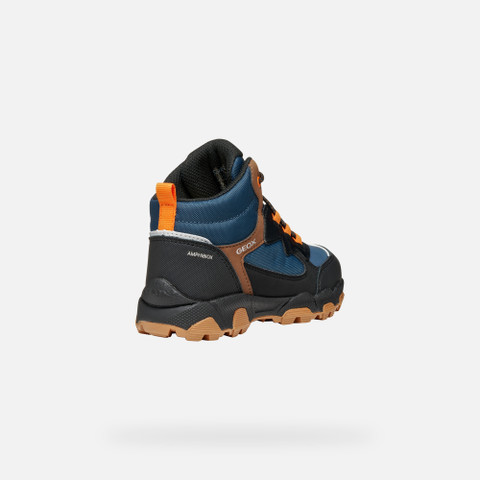 Waterproof trainers MAGNETAR ABX JUNIOR Navy/Brown - image number 4 | GEOX