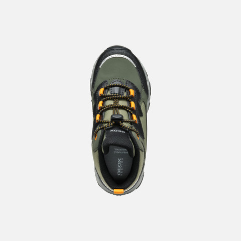 Waterproof trainers MAGNETAR ABX JUNIOR Dark green/Light orange - image number 5 | GEOX