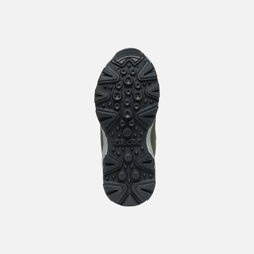 Waterproof trainers MAGNETAR ABX JUNIOR Dark green/Light orange - image number 6 | GEOX