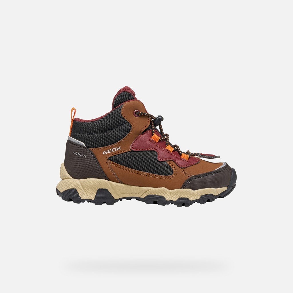 Waterproof trainers MAGNETAR ABX JUNIOR Brown/Bordeaux - image number 1 | GEOX