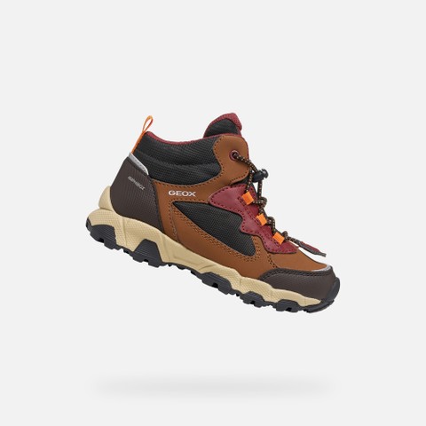 Waterproof trainers MAGNETAR ABX JUNIOR Brown/Bordeaux | GEOX