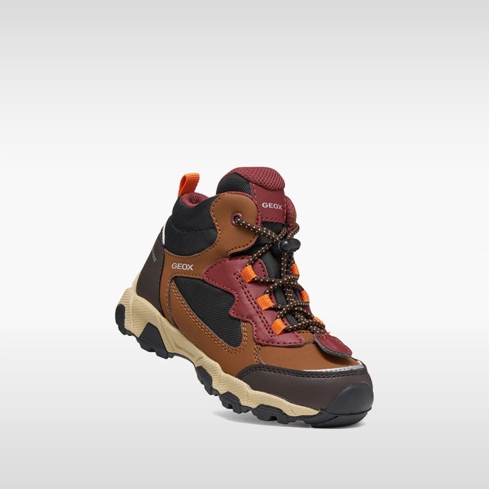 Waterproof trainers MAGNETAR ABX JUNIOR Brown/Bordeaux | GEOX