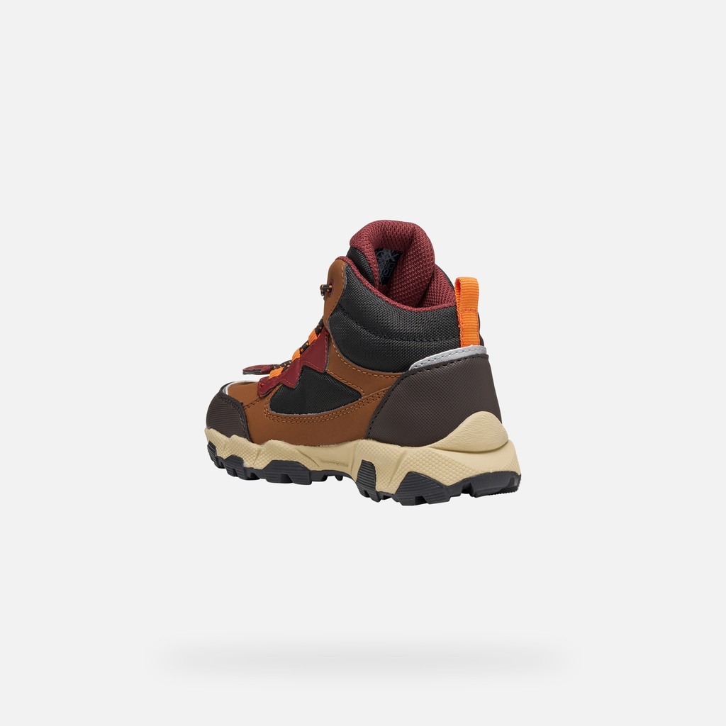 Waterproof trainers MAGNETAR ABX JUNIOR Brown/Bordeaux - image number 3 | GEOX