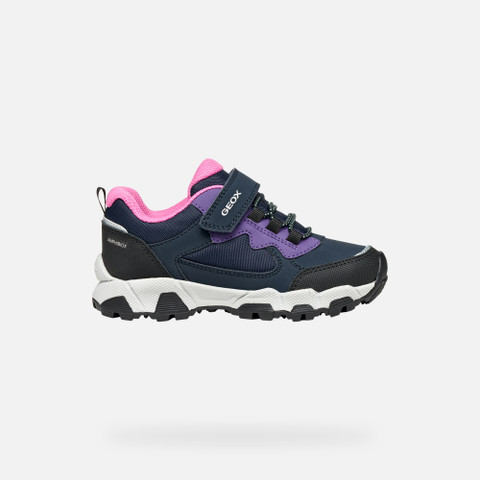 Waterproof trainers MAGNETAR ABX JUNIOR Navy/Violet - image number 1 | GEOX