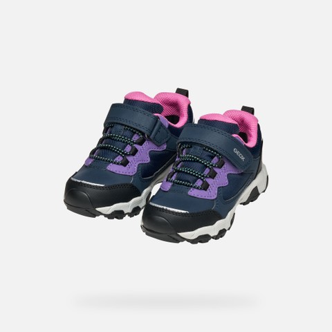 Waterproof trainers MAGNETAR ABX JUNIOR Navy/Violet - image number 7 | GEOX