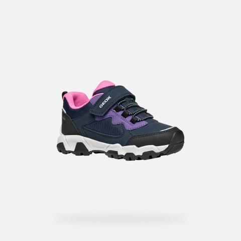 Waterproof trainers MAGNETAR ABX JUNIOR Navy/Violet - image number 2 | GEOX