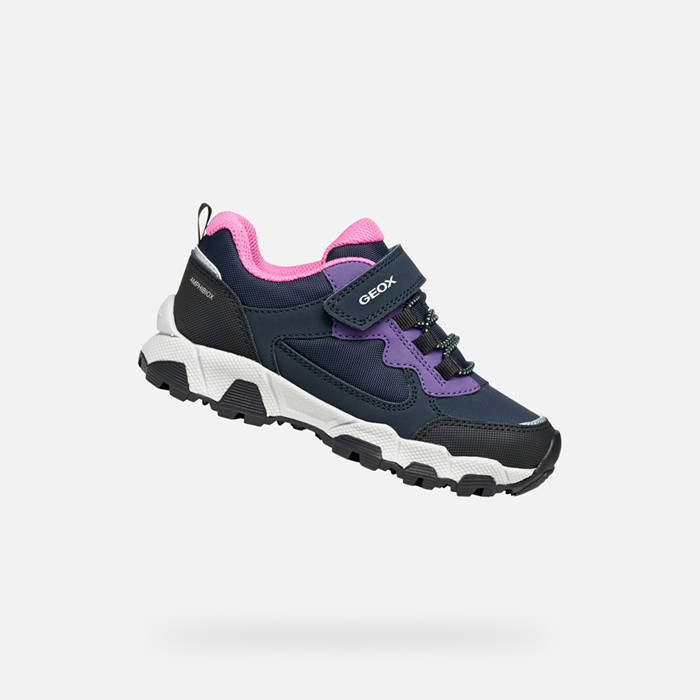 Waterproof trainers MAGNETAR ABX JUNIOR Navy/Violet | GEOX