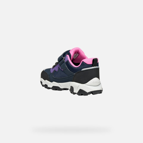 Waterproof trainers MAGNETAR ABX JUNIOR Navy/Violet - image number 3 | GEOX
