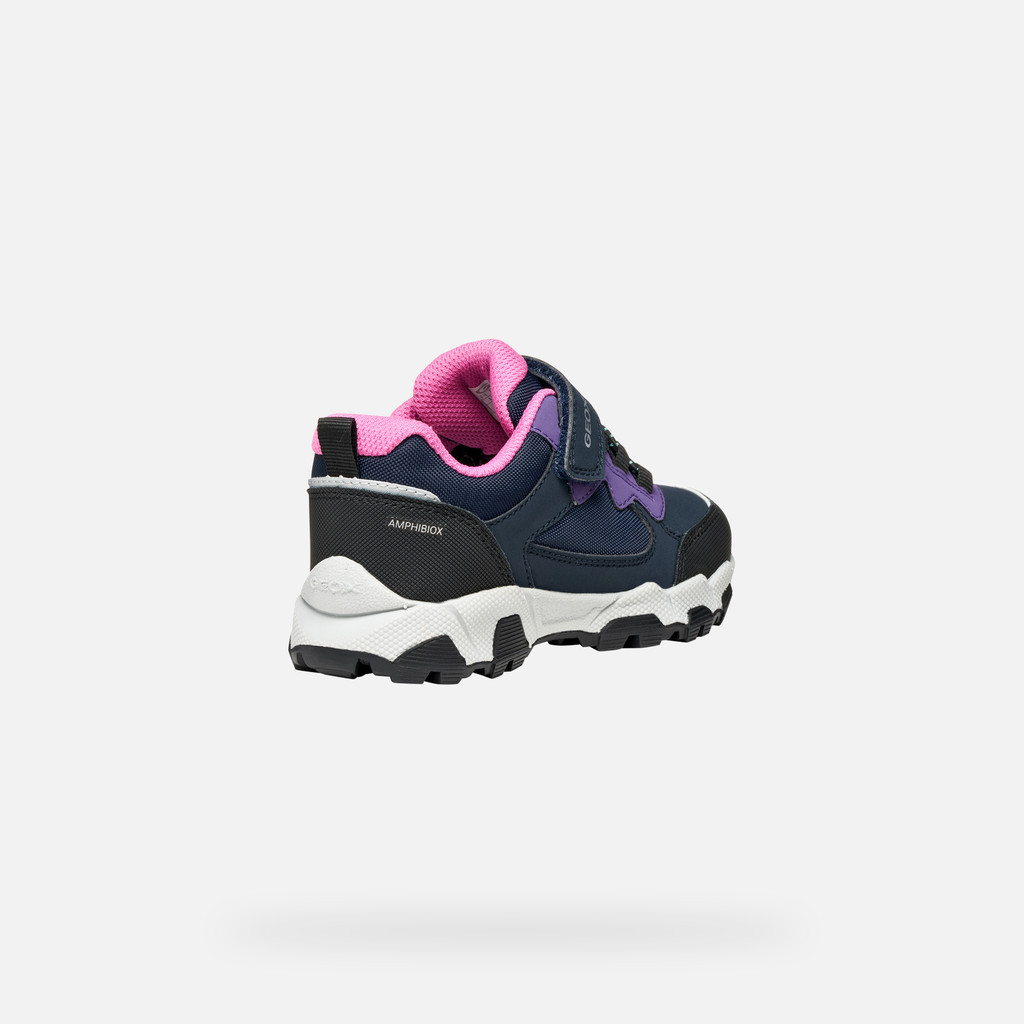 Waterproof trainers MAGNETAR ABX JUNIOR Navy/Violet - image number 4 | GEOX